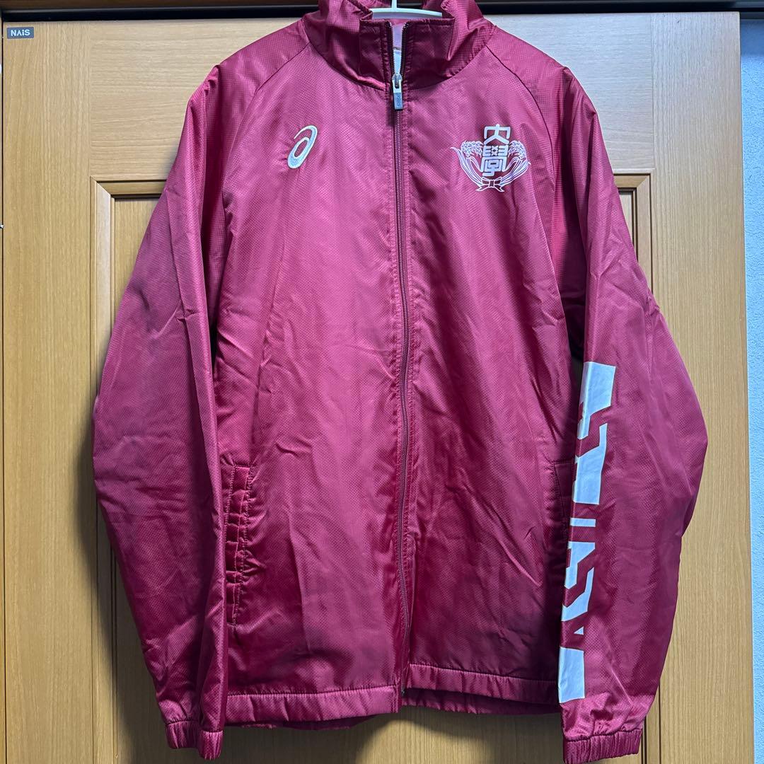 早いもの勝ち】早稲田大学サッカー部 ウィンドブレーカー 赤 asics