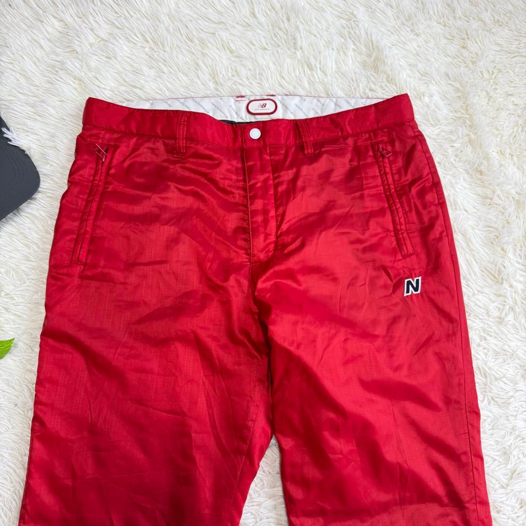 ニューバランスゴルフ】美品 中綿 セットアップ レッド 6サイズ メンズ