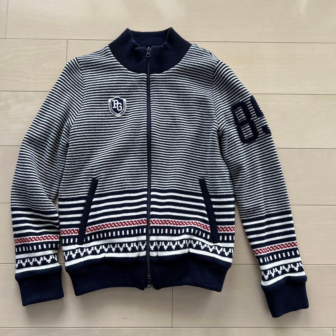 カシミヤ フルジップアップ ニットブルゾン 4 M ネイビー パーリーゲイツ