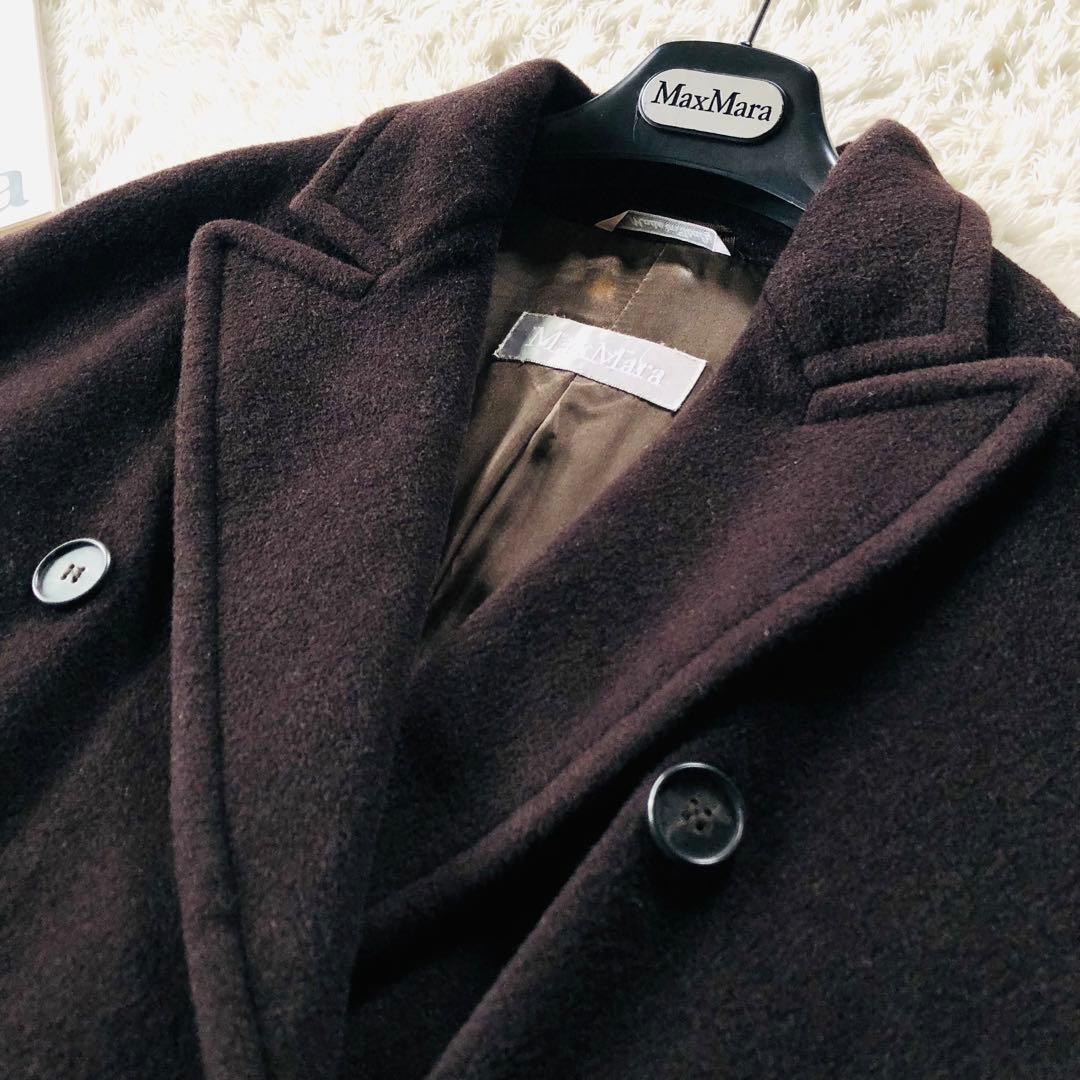 美品✨マックスマーラ マキシコート 柔らかウール 女優襟 銀タグ