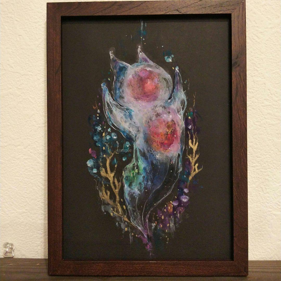 クリオネ 天使 海 幻想的 インテリア 壁飾り 原画 イラスト