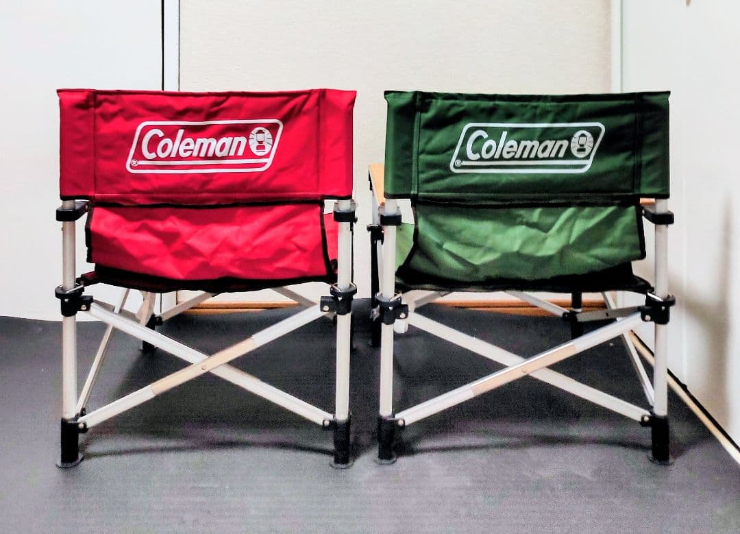 Coleman 2wayキャンプチェアー 2点セット 赤新品 緑美品