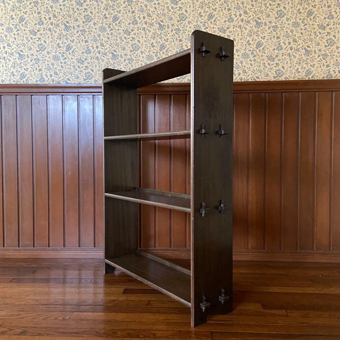 アンティーク 古い本棚 レトロ 楔棚 オープンラック くさび棚