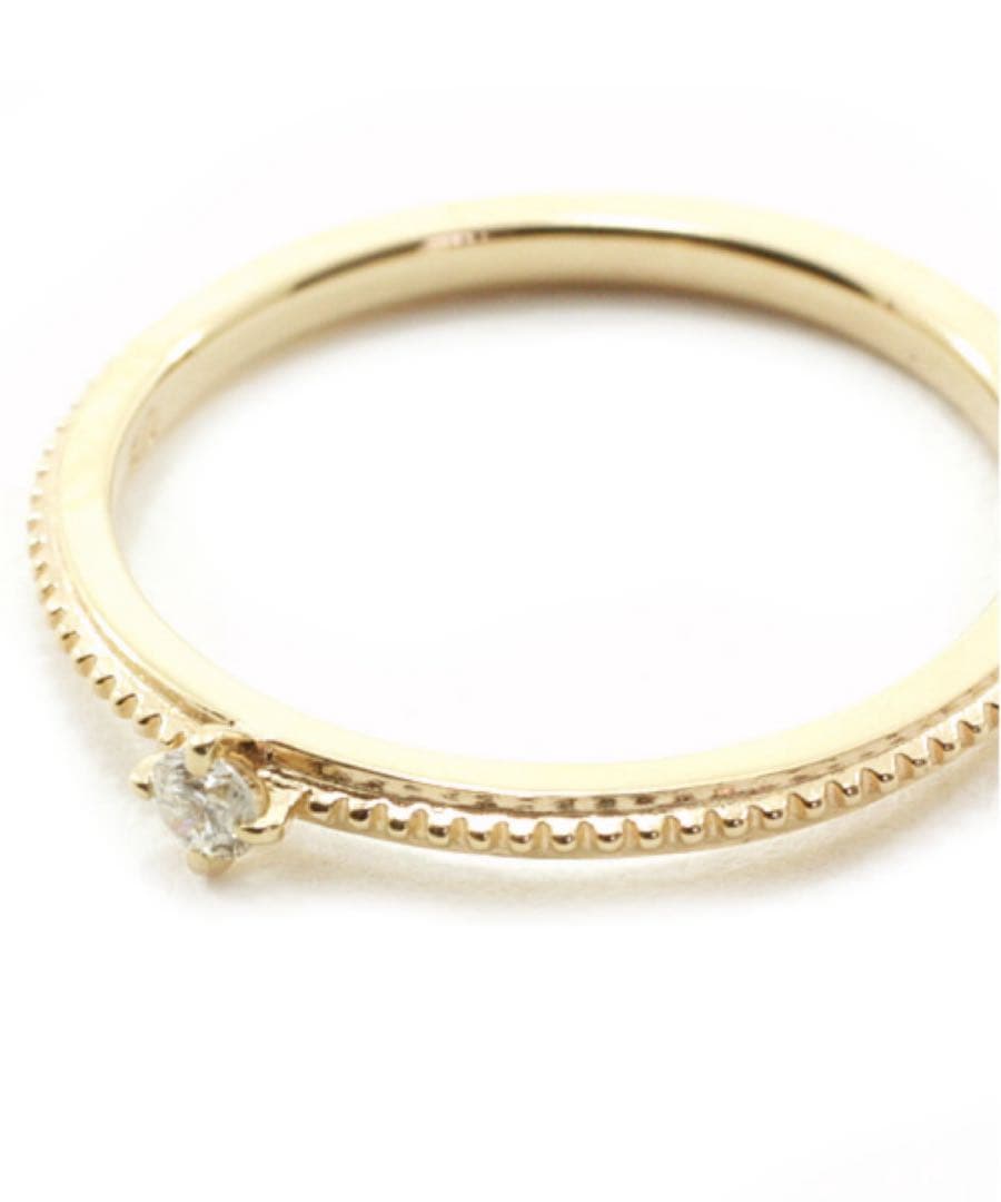 agete アガット K10 0.03ct ダイヤモンド リング 5号 ピンキー