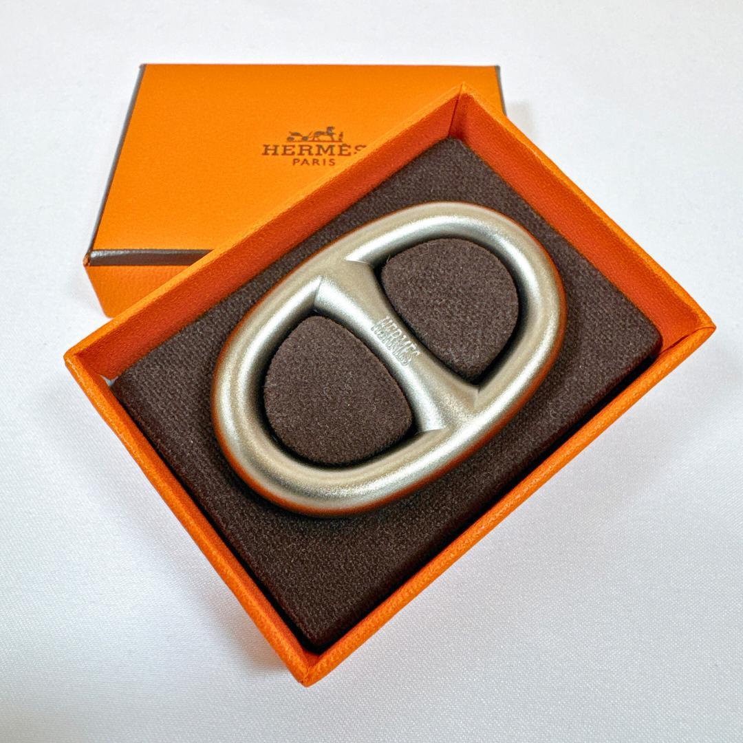 HERMES スカーフリング シェーヌダンクル マットシルバー【エルメス