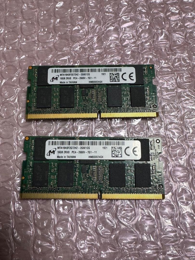 Micron PC4-2666V ECC 32GB(16GB×2枚) MICRON 32GB PC4-2666V-R Registered ECC 2RX4 Memory RDIMM