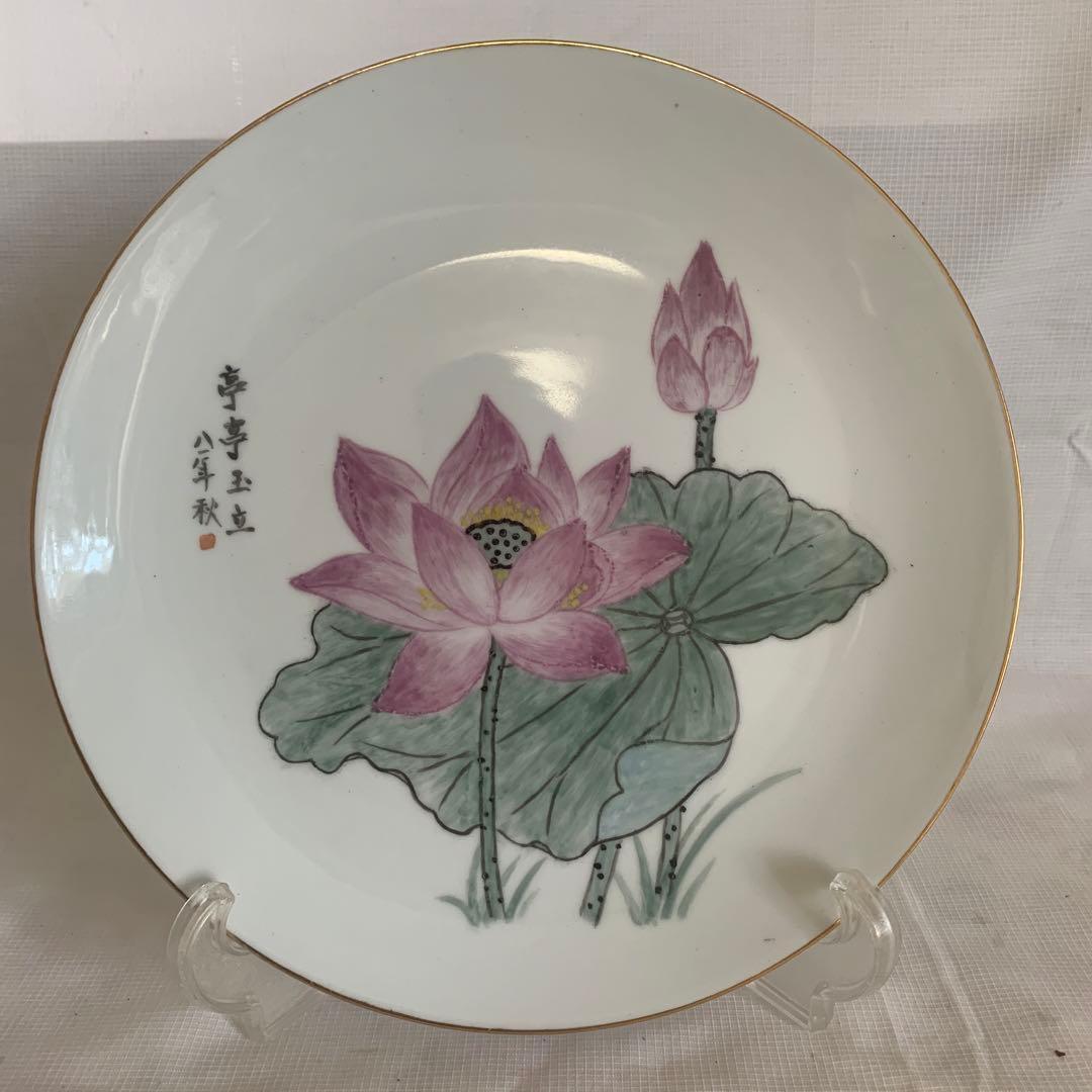 中国美術 粉彩皿 名工 広西北流 24cm唐物/景徳鎮 中国美術 粉彩皿 名工 広西北流 24cm唐物/景徳鎮その