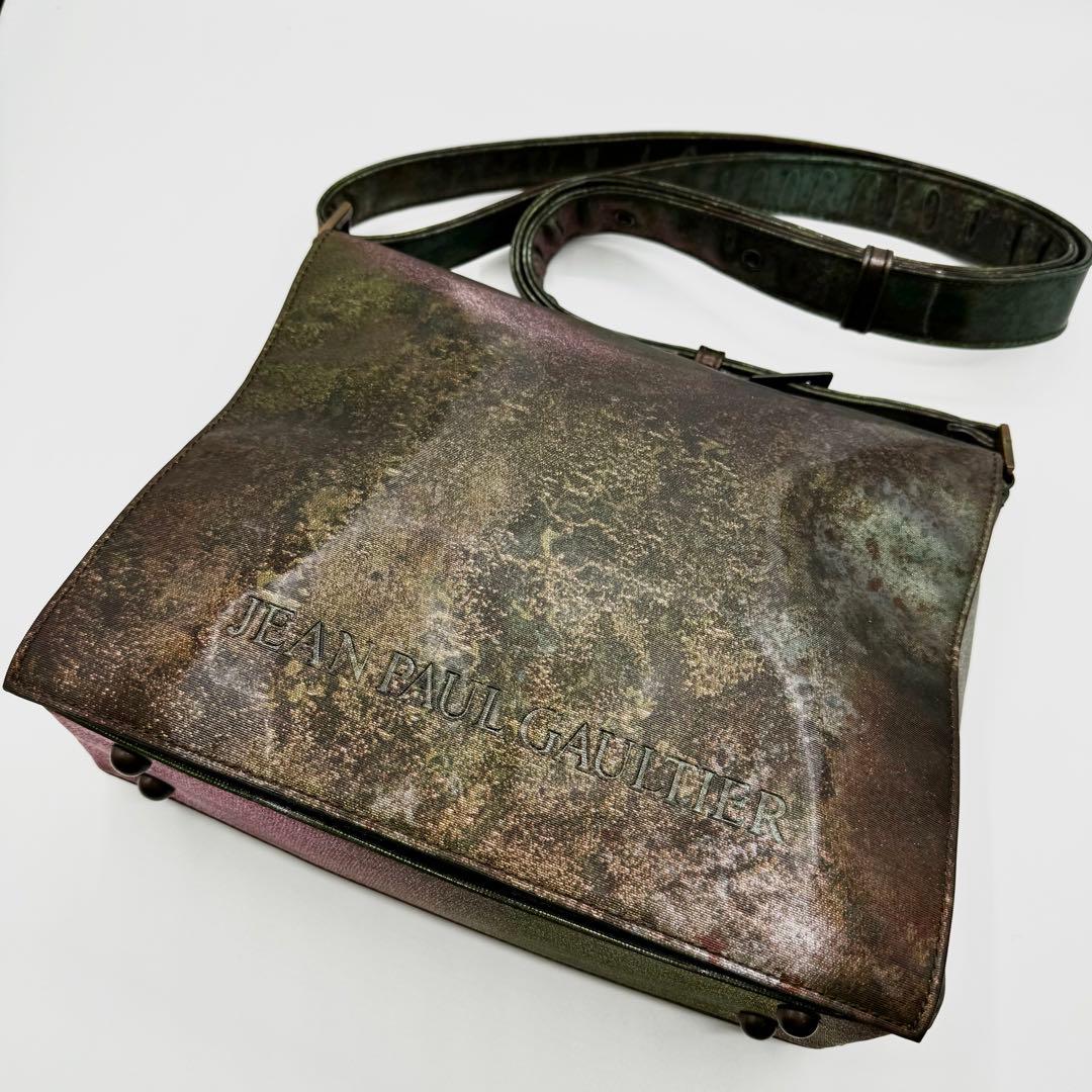 廃盤 ジャンポールゴルチエ ショルダーバック Vサイバー 玉虫色