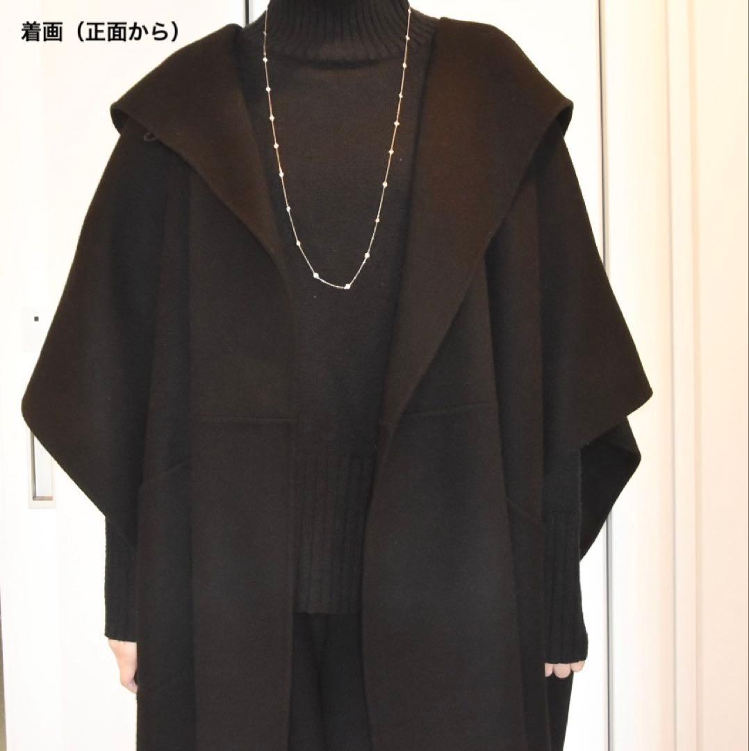 最終価格○MaxMara○白タグ○ブラック○フード付き○ケープ○コート