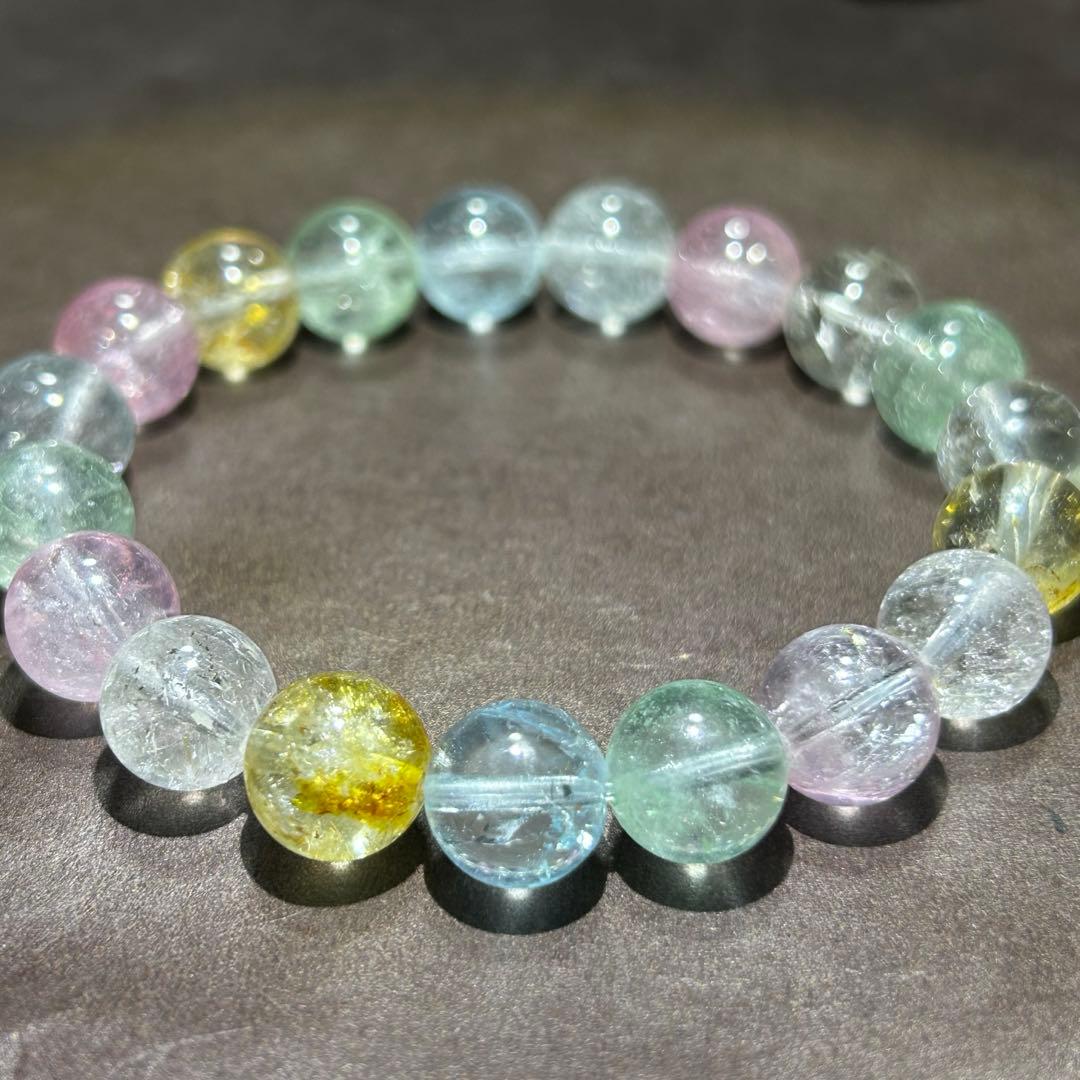 ☆別格高級品！福財龍王宝珠③！極上美 ミックス トパーズ ブレス