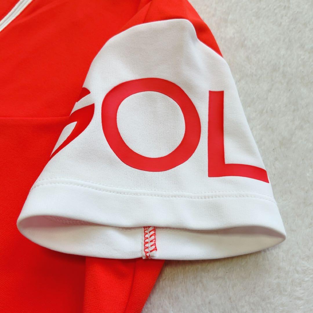 極美品 近年 デサントゴルフ セットアップ プリーツ スカート オレンジ