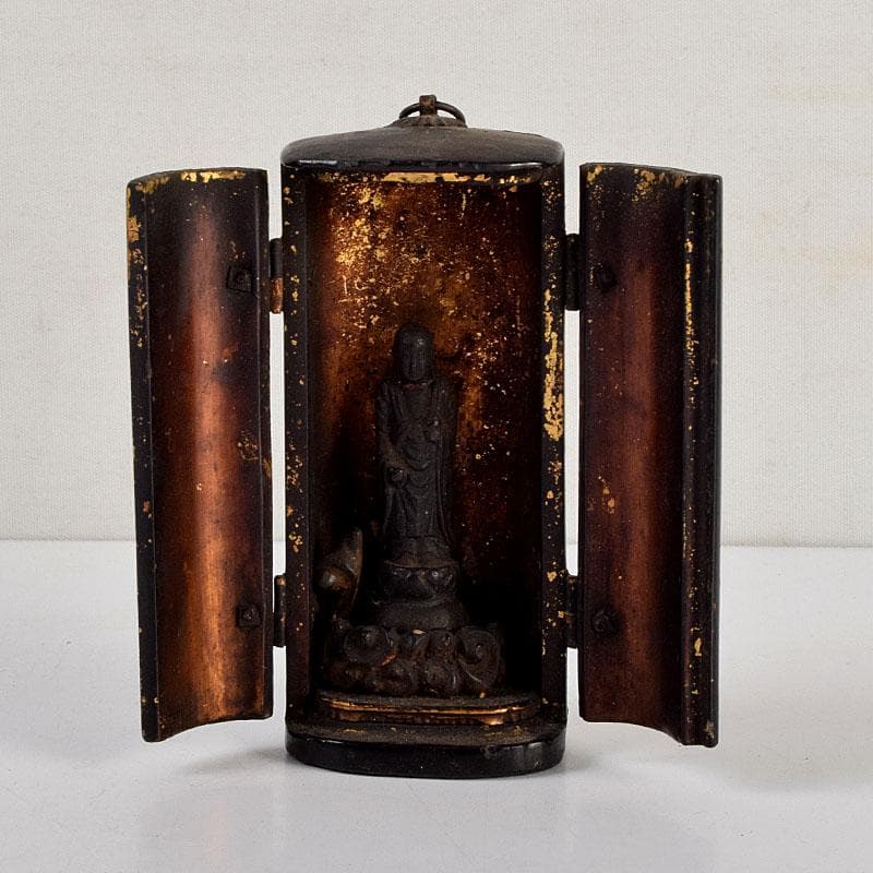 金嶺(かなみね) 様専用仏教美術 木彫 仏像 豆仏 懐中仏 厨子付