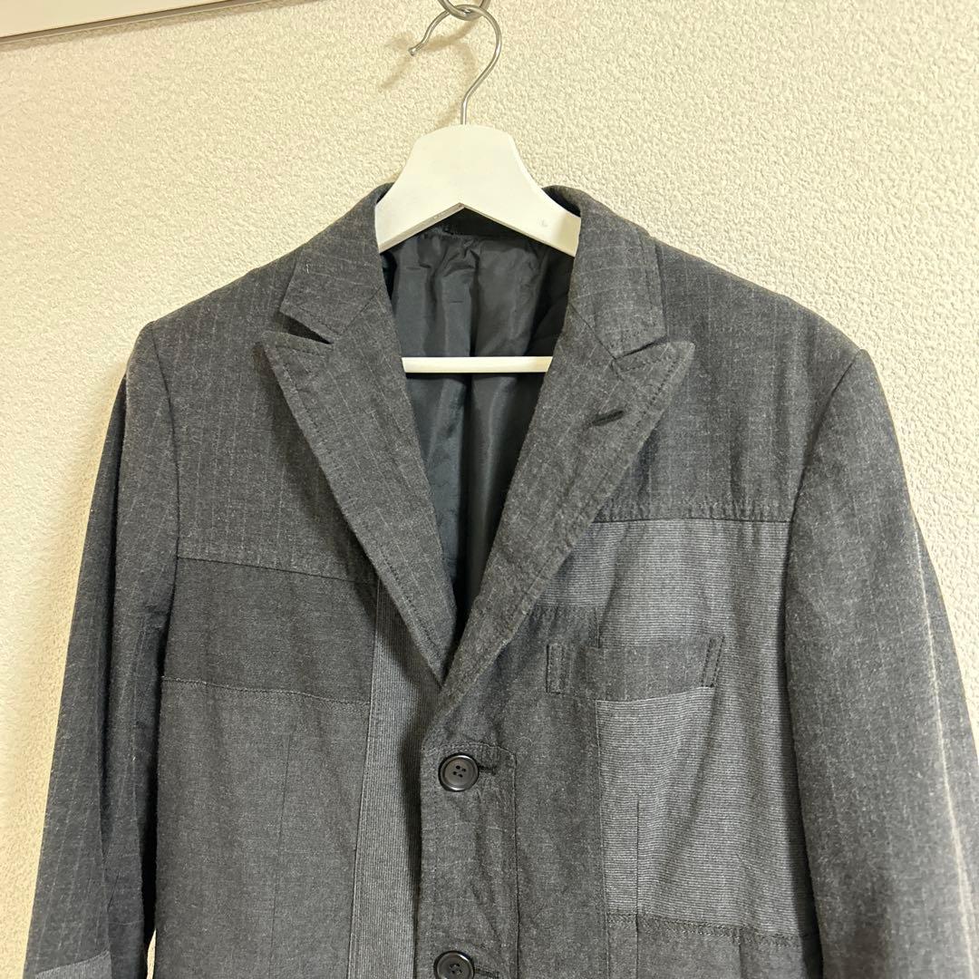 名作コムデギャルソン オーバーダイグレー パッチワーク チェスターコート