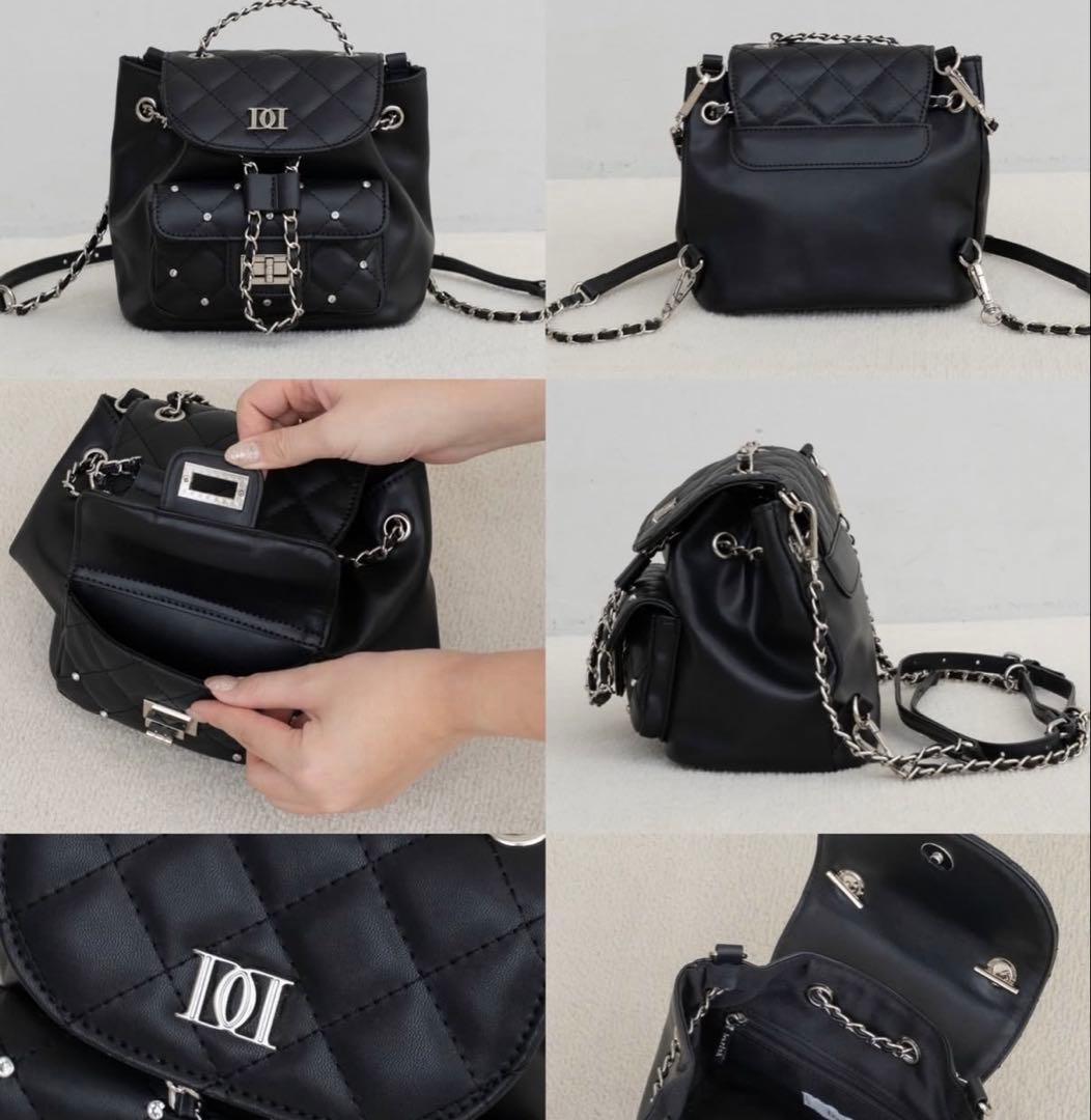 darich キルティングビジューミニリュック カラーWHT キルティング