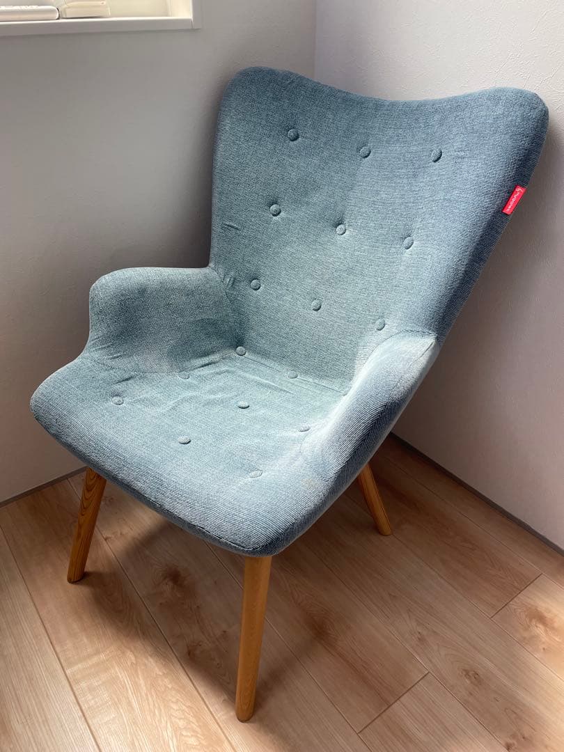 あやりんさま専用】1人掛けソファ 青 ブルー※傷箇所追加