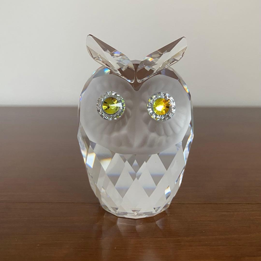 SWAROVSKI スワロフスキー クリスタル フクロウ（大）置物 - メルカリ