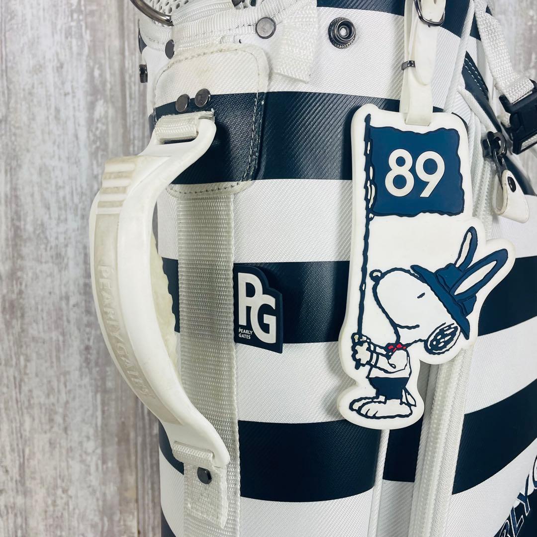 限定品】パーリーゲイツ×SNOOPY スヌーピー キャディバッグ ボーダー柄