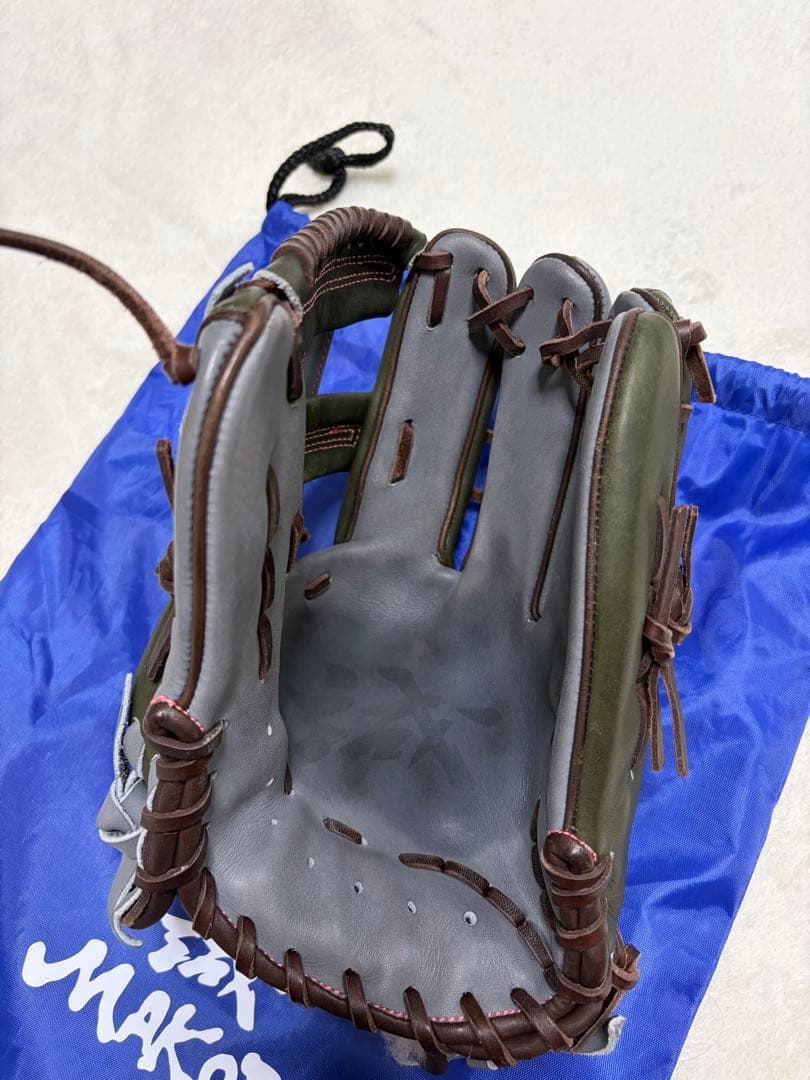 MAKOTO 軟式グローブ 21 ダークグリーン/グレー