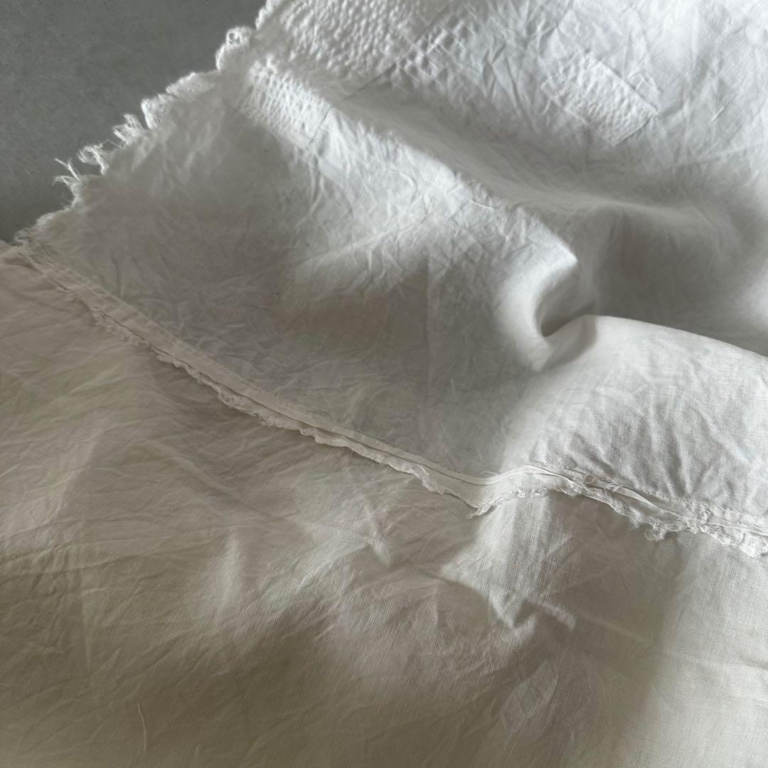 古道具/大判白磁リングの古布カーテン 幅165㎝×丈200㎝