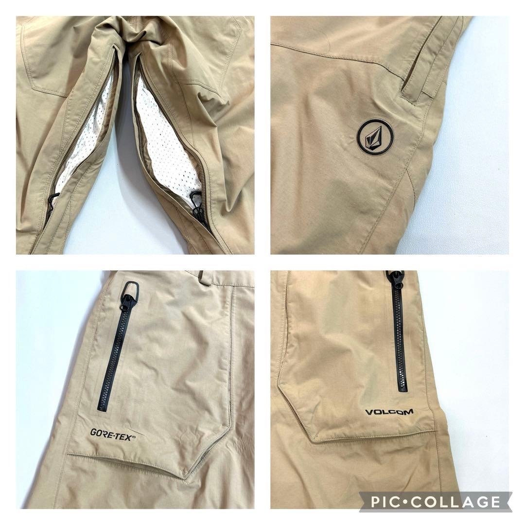 ボルコム スノボ ビブパンツ M ベージュ ゴアテックス スノーボード