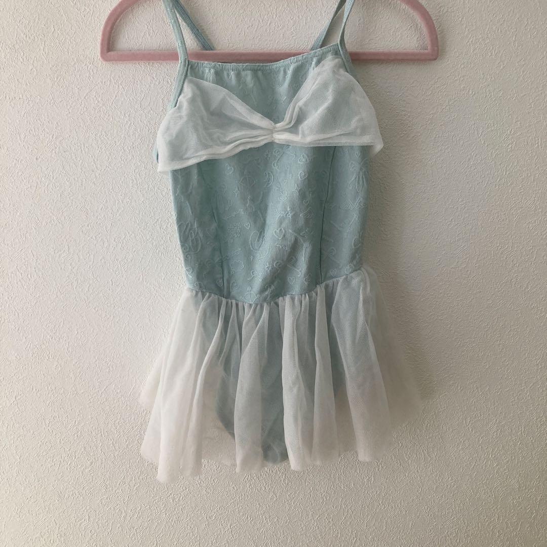 チャコット水色フリル付きバレエレオタード 130K