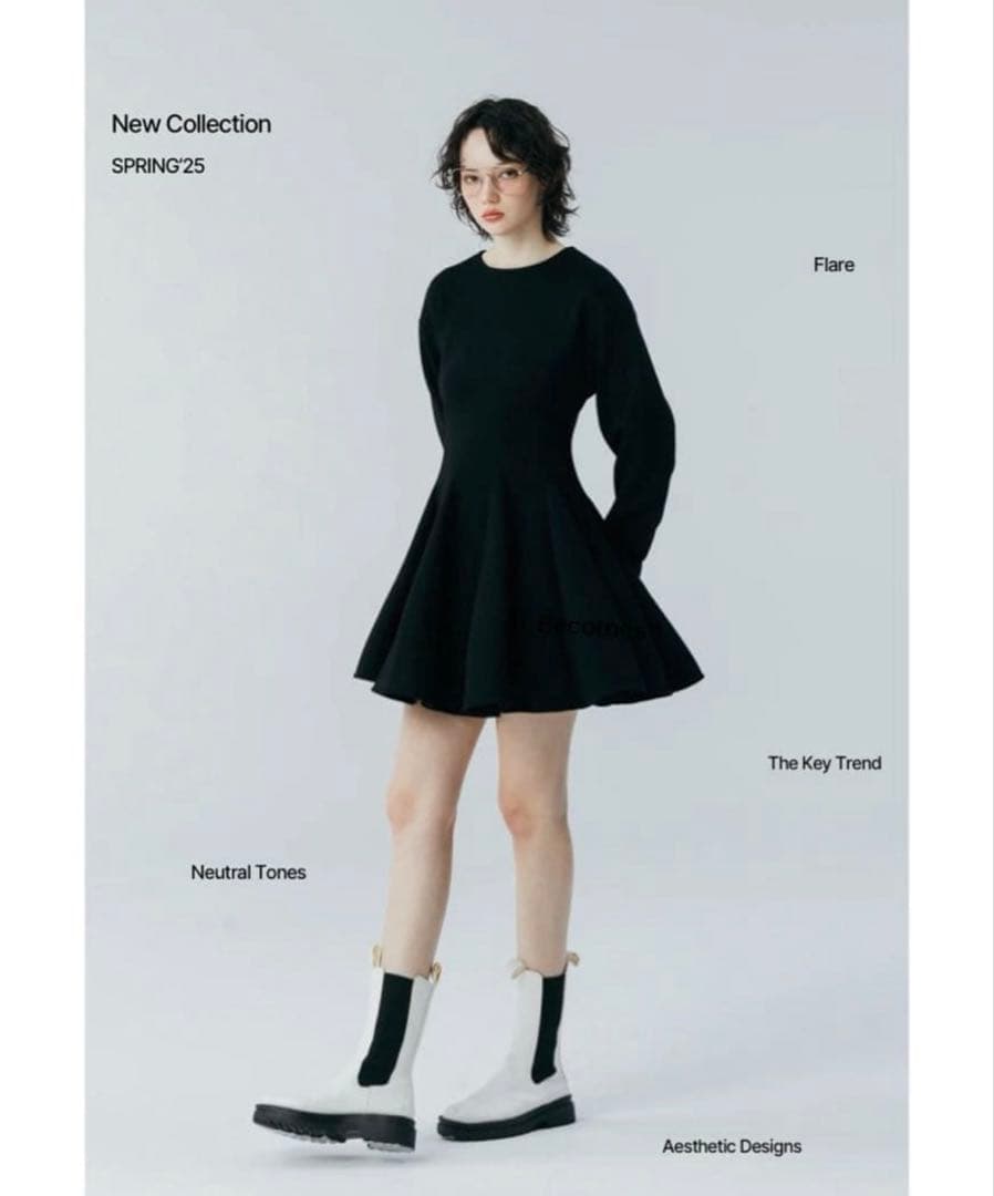 【THE TOE】Poros Flare Onepiece ブラック　Sサイズ Poros Flare Onepiece – THE TOÉ