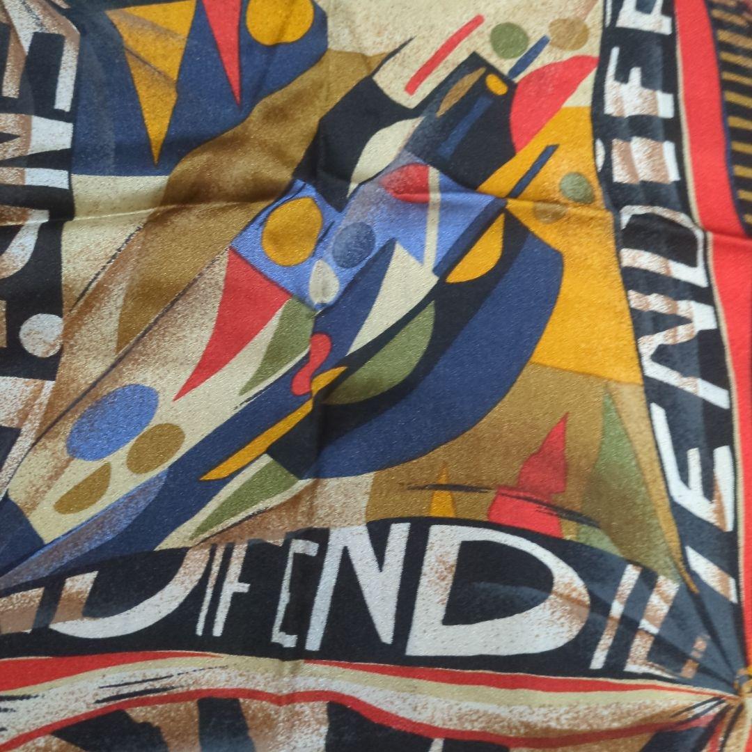 FENDI パッチワークスカーフ 約90cm x 90cm