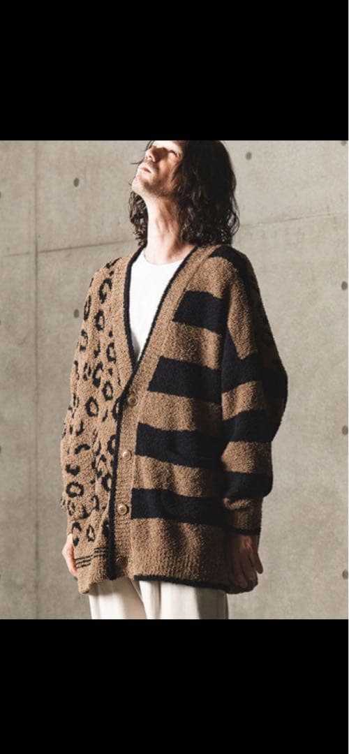 GLIMCLAP グリムクラップ ヒョウ柄カーディガン L ベージュ-【一部予約