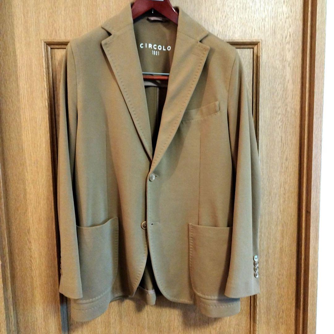 ソ*エ様 チルコロ コットンジャージージャケット48 カーキブラウン