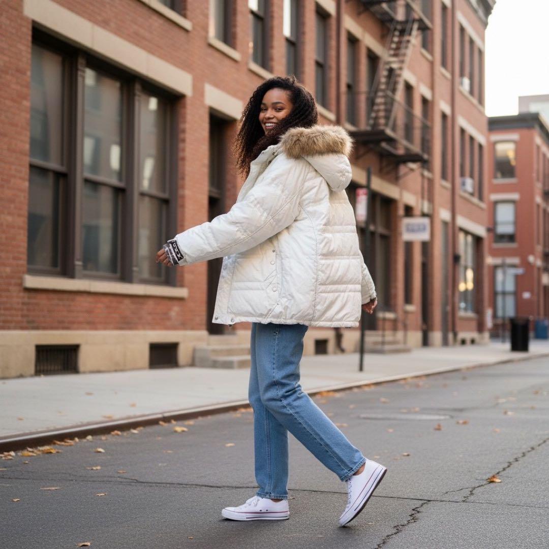 美品】RIPZONE ダウン スノーボードウエア L多機能＆未使用 ファー 白