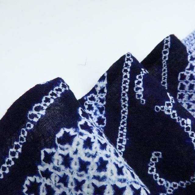 Y3456◆美品 有松鳴海絞り 綿 広衿仕立て 背・胸当て付 手縫い 高級浴衣