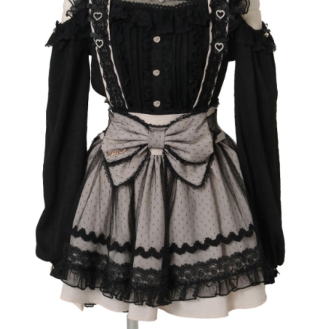 リズリサ メイドライクサスペンダー付スカート ピンク ブラック - メルカリ