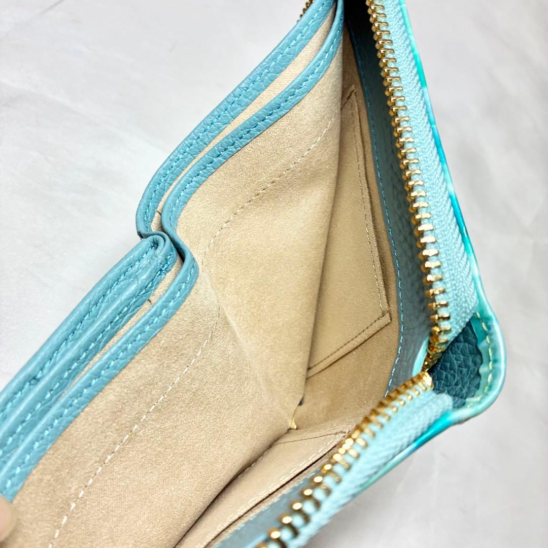 極美品】 ハースケジュール 二つ折り財布 ビューティフルアイランド