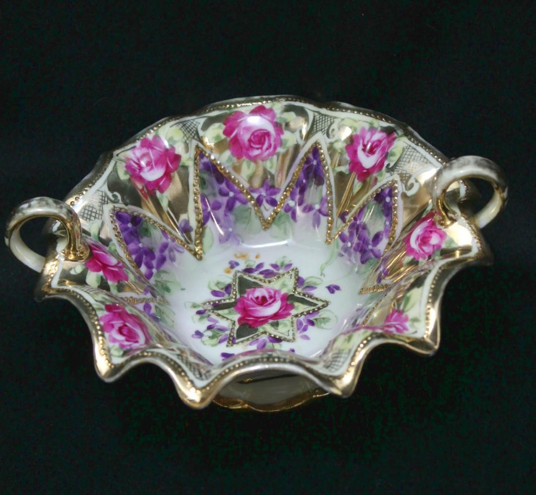 ☆華麗 煌びやかな輝き メープルリーフ印 オールドノリタケ 骨董品