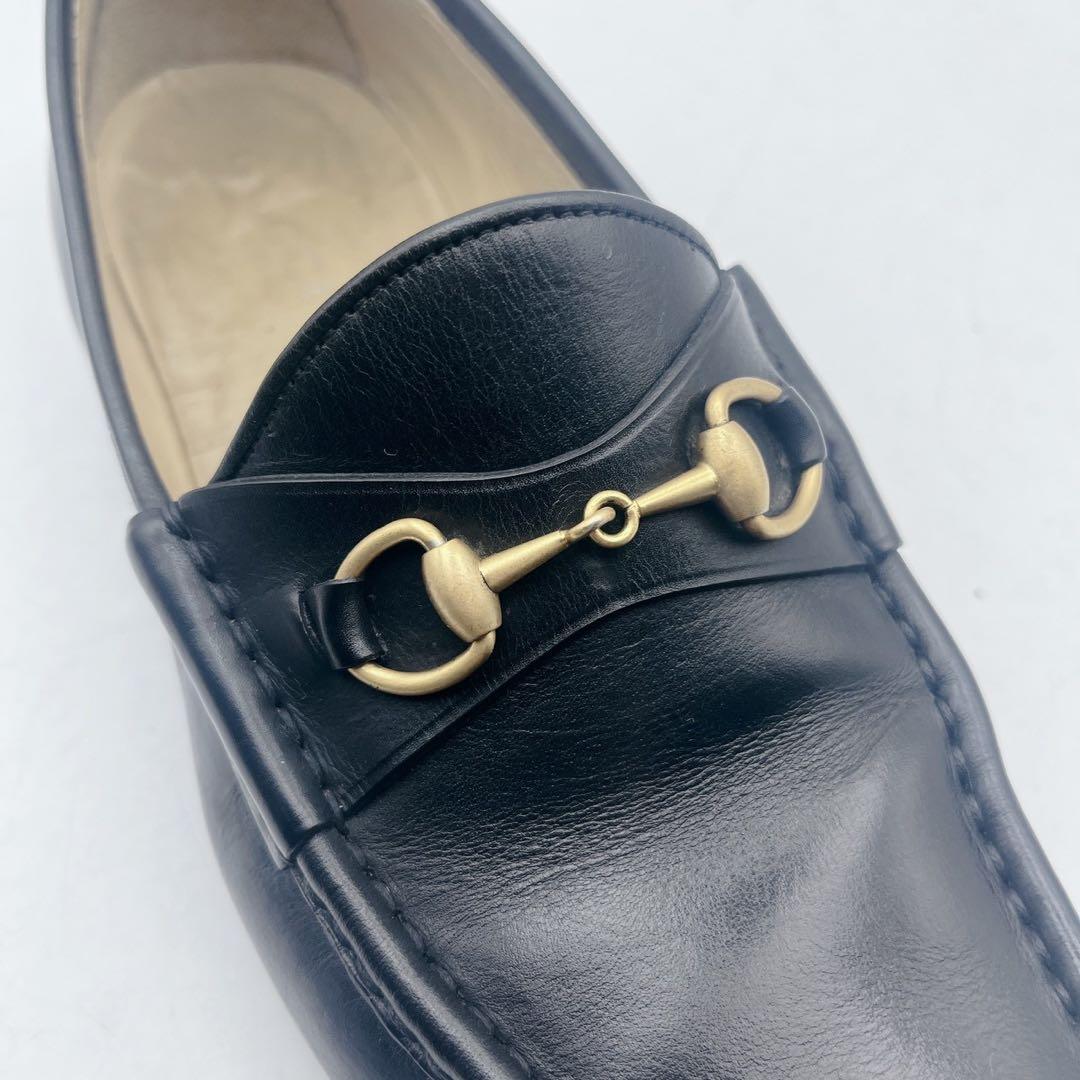 アッパー美品✨GUCCI グッチ ホースビットローファー 黒 38.5C