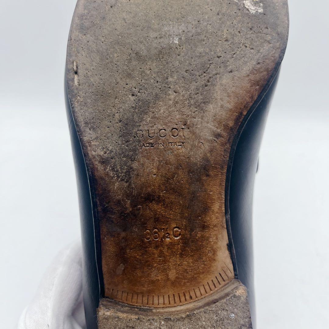 アッパー美品✨GUCCI グッチ ホースビットローファー 黒 38.5C