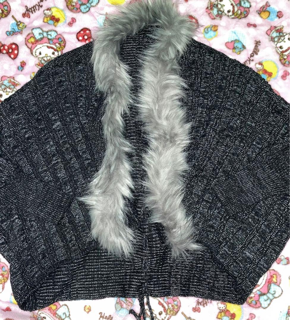 平成ギャル y2k 00s ファー ニット ポンチョ d.i.a 系 gal ↝ - メルカリ