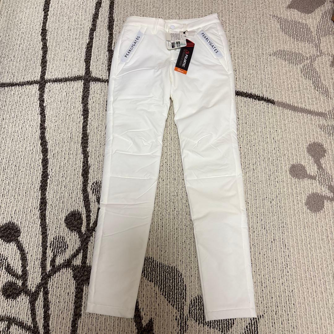 PEARLY GATES 中綿入れ防寒 ダウンレディースストレッチパンツ白ゴルフ