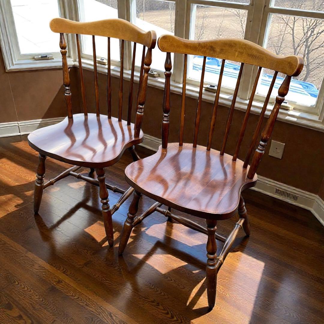 2脚セット　飛騨産業 ヒダ·ダイネット 木製 ダイニングチェア ヴィンテージ 2脚セット 飛騨産業 ヒダ·ダイネット 木製 ダイニングチェア