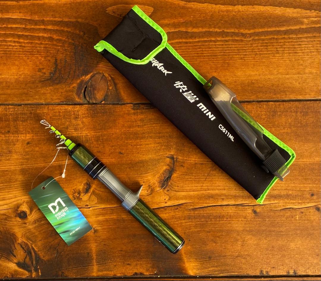 超コンパクト トラウトロッド 5ft6inchベイトロッド グリーン 渓流釣り