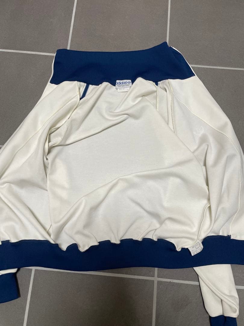 adidas トラックジャケット ホワイト/ネイビー デサント 西ドイツ 4号