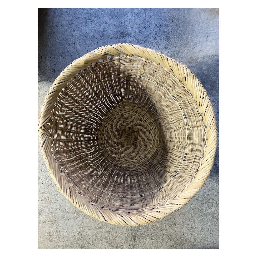 鳥越竹細工 竹籠 鈴竹 岩手 竹かご 丸かご手作り 古民具 竹細工