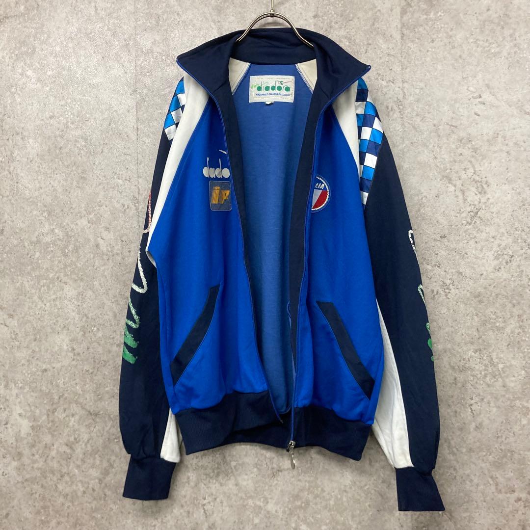 レア80s《ディアドラ》イタリア代表 刺繍トラックジャケット ジャージ