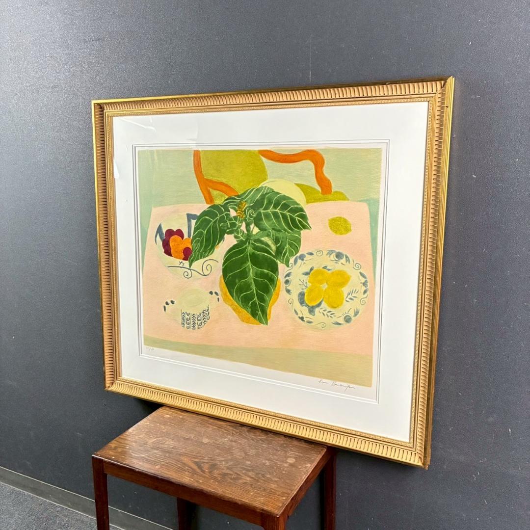 美品 ピエール・ボンコンパン「レモンのある静物」リトグラフ 直筆