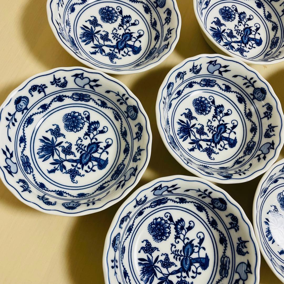 カールスバード ボヘミア ブルーオニオン 深皿 ボウル 小鉢 14.5cm 7個