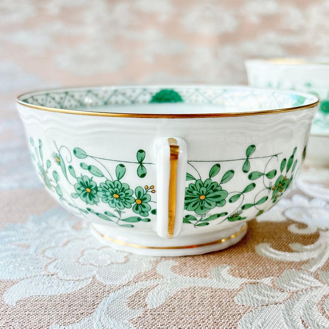 レア美品❤️レイノー❤️リモージュ❤️インドの華❤️スープカップ❤️ダブルハンドル❤️2客