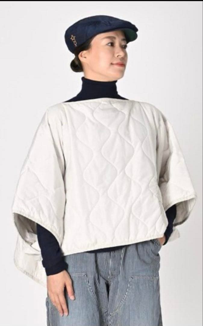 《新品》45R ナイロンリップのポンチョ　ブラウン