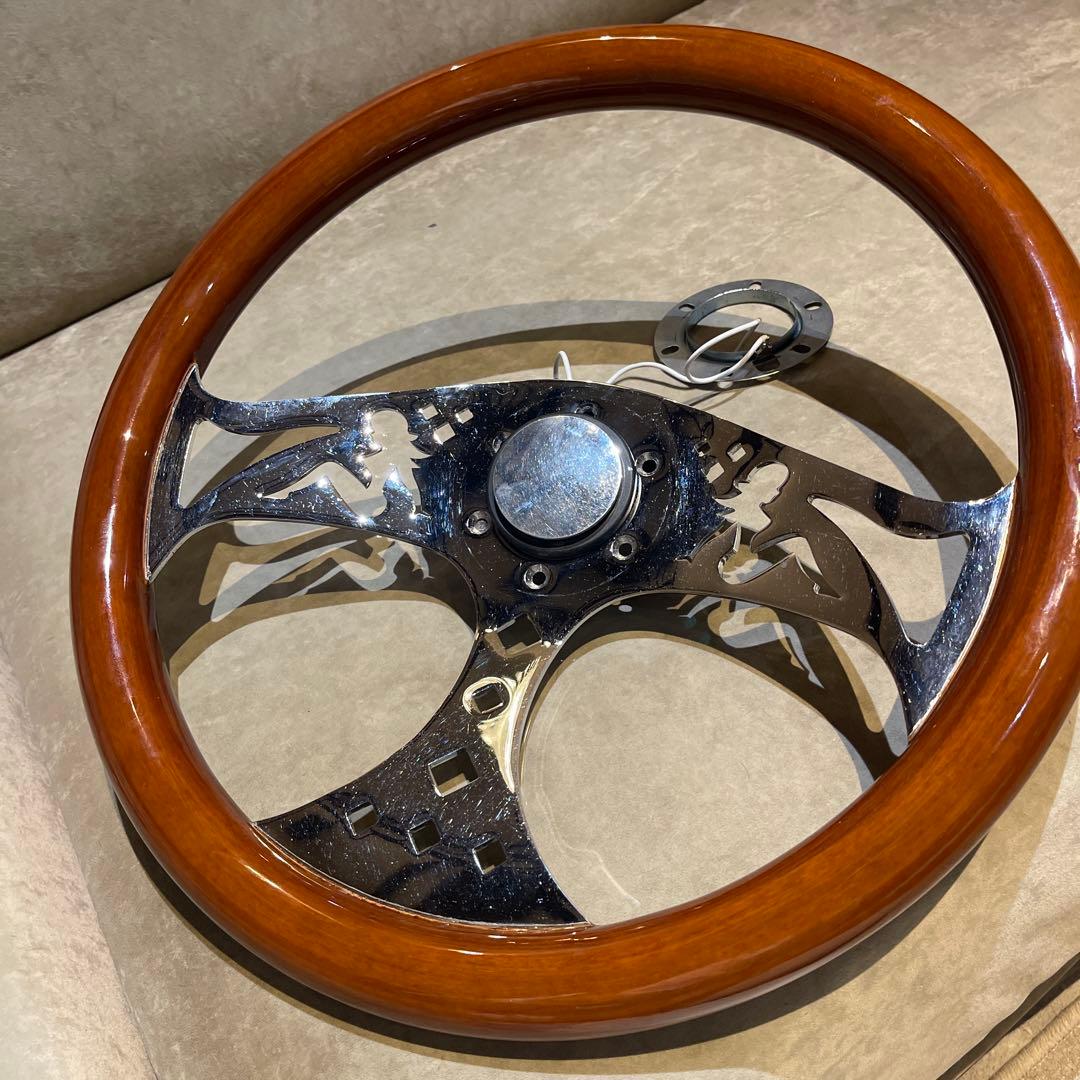 シンディ クロームレディウッドステアリング