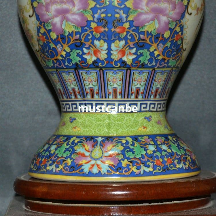 清雍正珐琅彩花鸟文描き金花瓶 景徳鎮 陶磁器 装飾品 現代