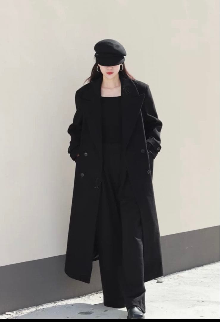 APOZI Collection ダブルスーパーロングコート ブラック - メルカリ